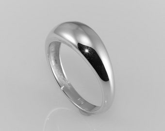 Sterling Silver Dome Ring for Men or Women, 8mm Wedding Band, Plain 925 Silver Band, Size 6-13 US