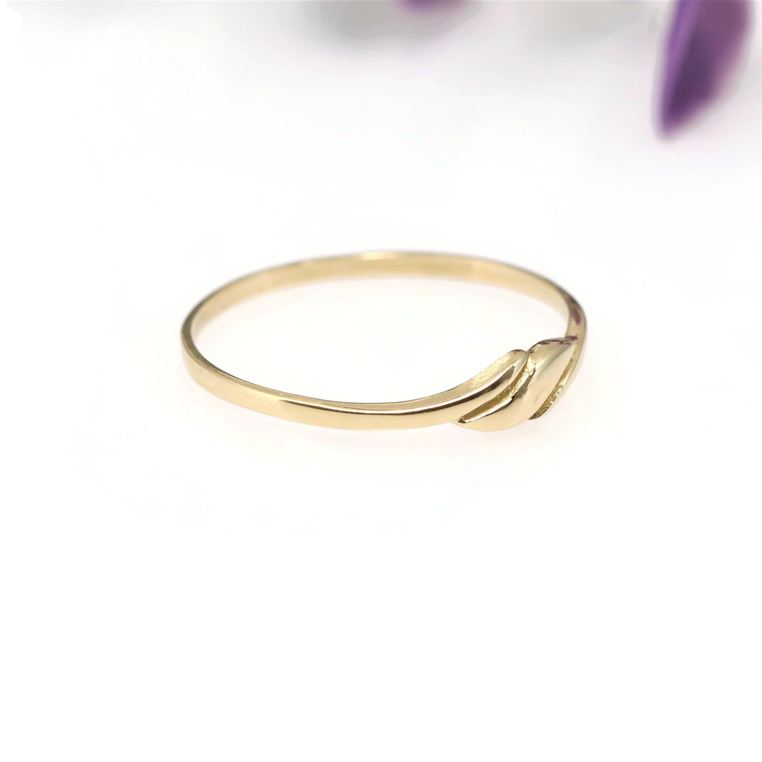 14k Solid Gold Ring Thin Gold Ring for Women Dainty Simple Etsy