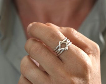 14K Gold Star of David Ring: Unisex Judaica Jewelry, Made in Israel