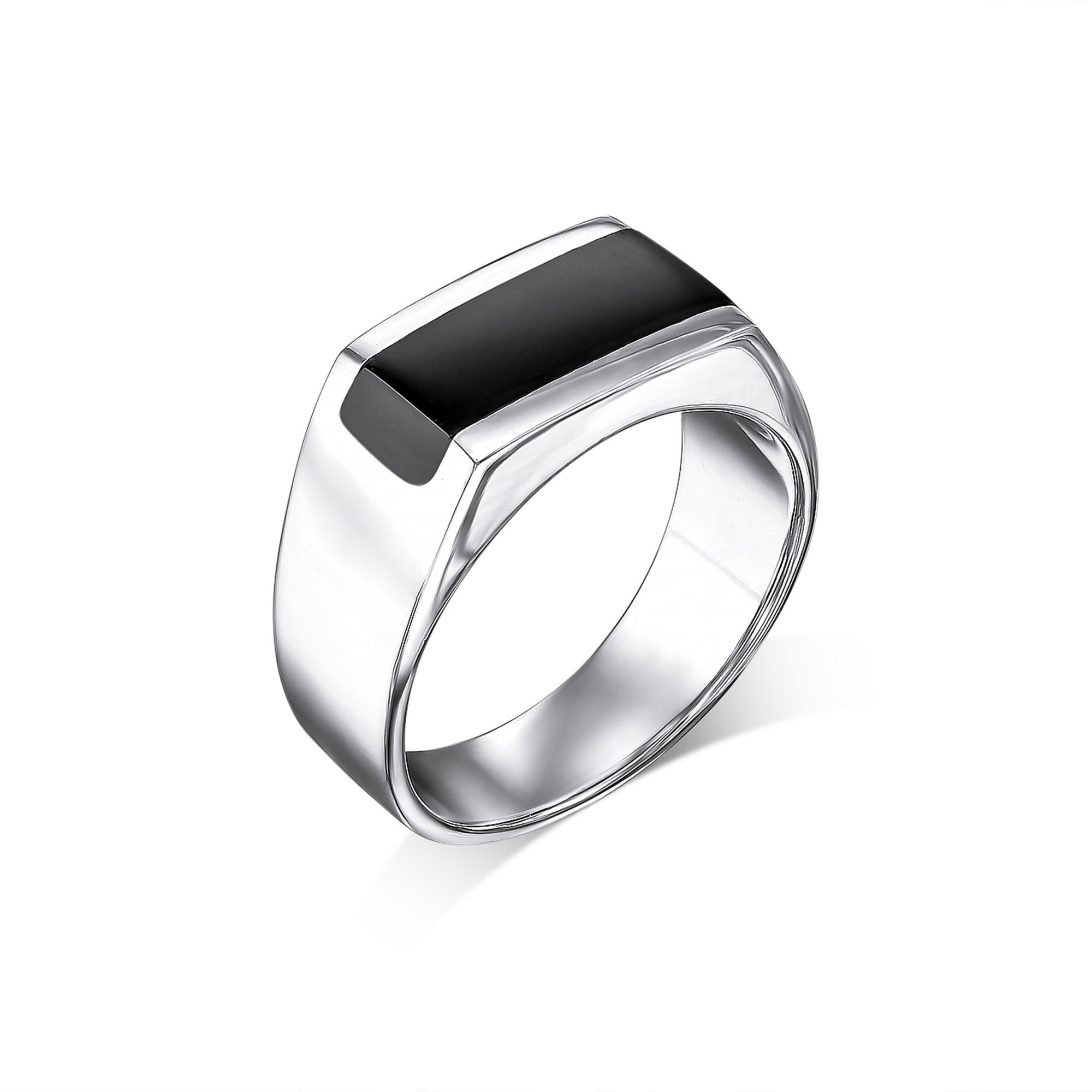 Onyx Signet Ring for Men - Solid 925 Sterling Silver. - VY Jewelry