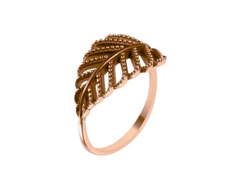 Rose Gold Plated Trendy Rings for Women, Vermeil Statement Ring, Boho Large Ring, Gift for Her