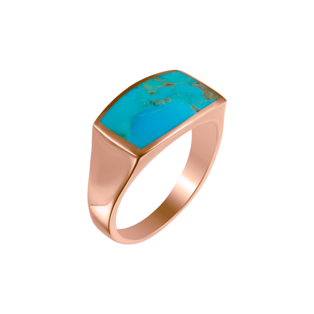 Gold Turquoise Ring for Men, Wide Gold Plated over Silver Signet Ring for  Men, Casual Spiritual Blue Gemstone Ring, Fine Men Jewelry Gift - Etsy  Sweden