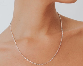 Dainty Sterling Silver Choker Necklace for Women