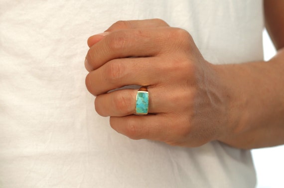 Anillo piedra turquesa hombre hotsell