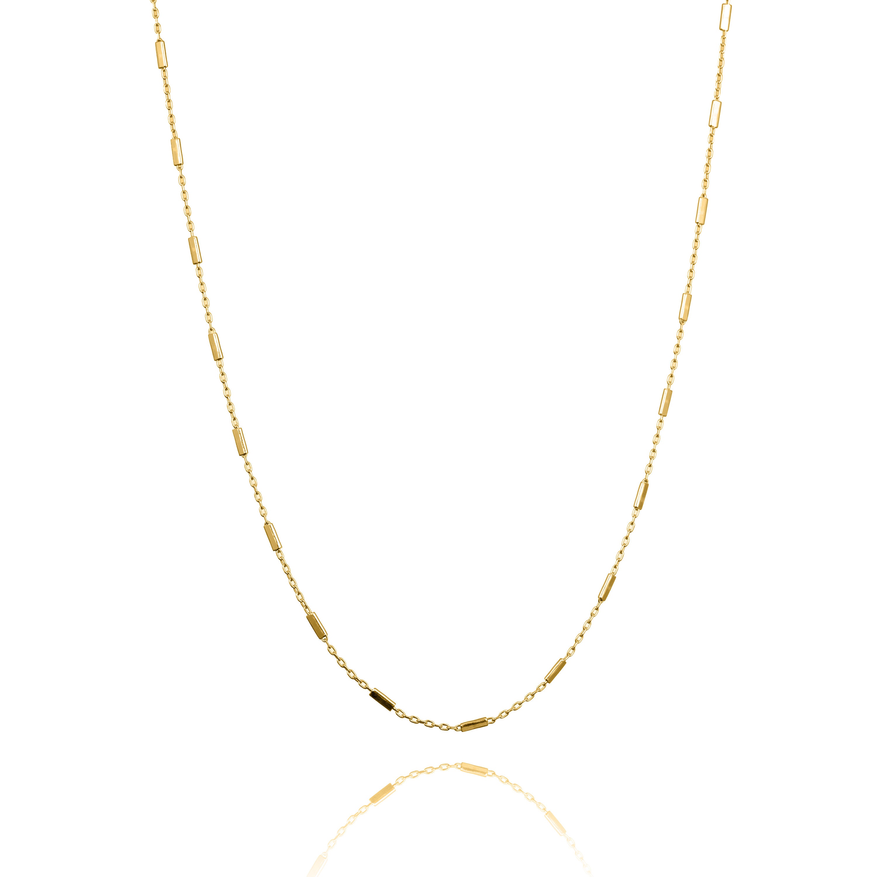 14K Gold Plated Chain Necklace: Unisex Sterling Silver
