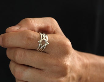 Sterling Silver Star of David Ring: Unisex Judaica Jewelry, Made in Israel