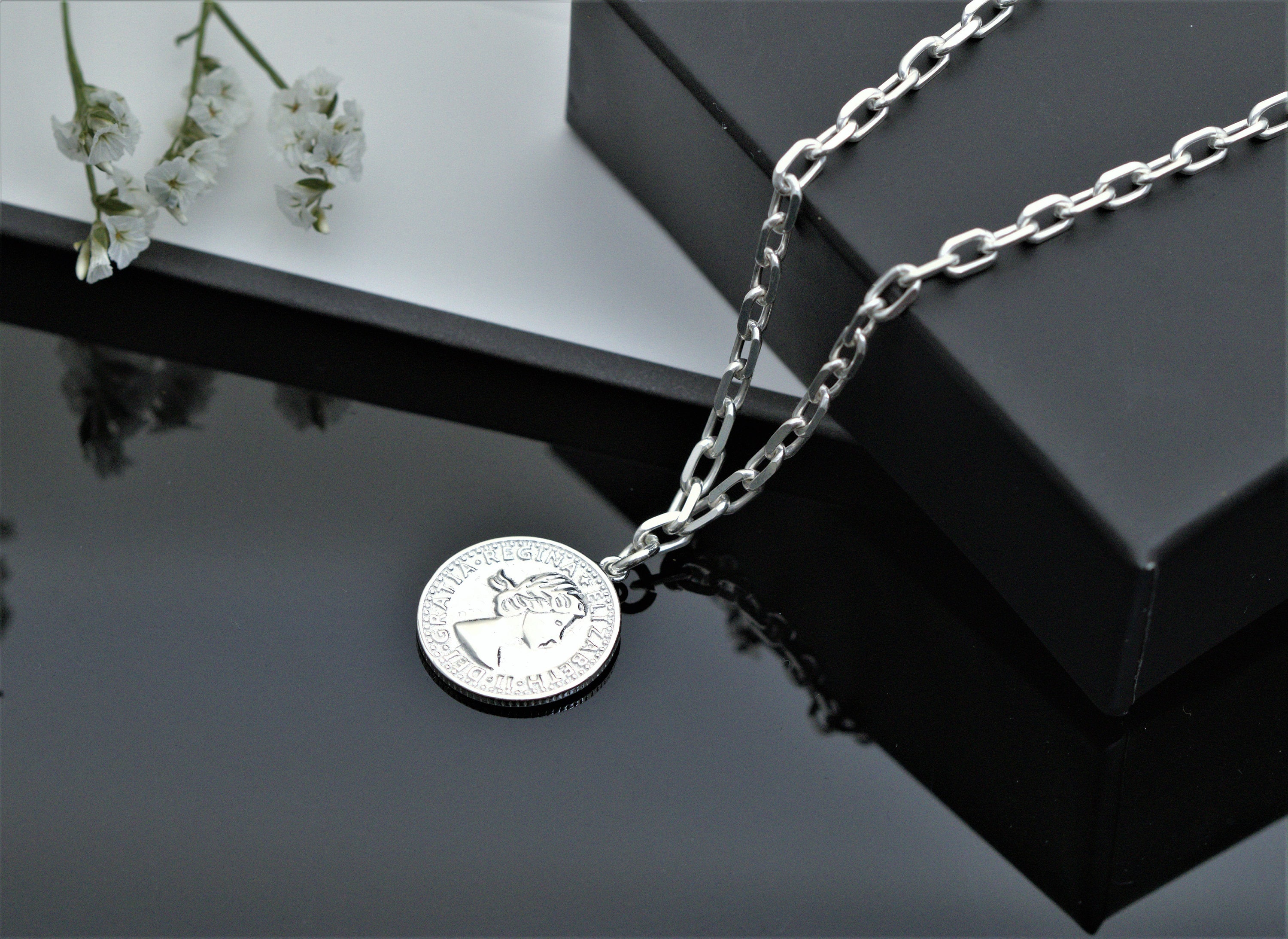 ネックレス・チョーカー BASSCLEF men chain necklace coin pendant KRKC&CO Coin Necklace Pendant, Gold Medallion Necklace Chain