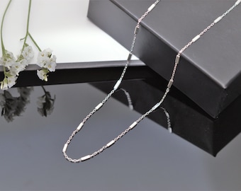Collar de cadena larga de plata de ley 925 - Estilo unisex para uso diario