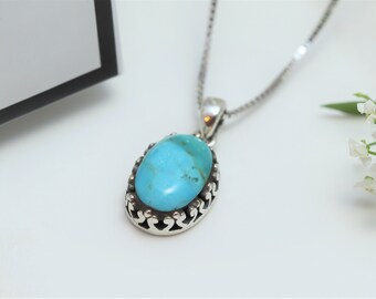 Turquoise Necklace Silver - Etsy