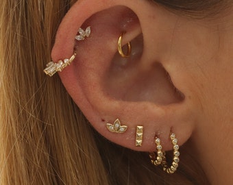 ◆STONEHENgE◆ 14K Cubic Piercing SA24D32U Single Amazon.com: 14K REAL Solid Gold Cubic Zirconia Hoop Earring