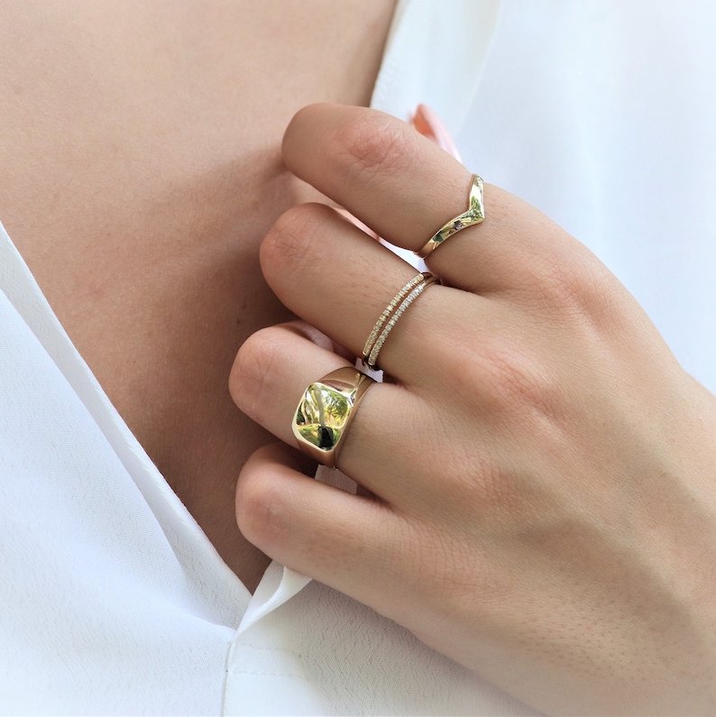 14K Solid Gold Ring for Mens & Womens Square Etsy 14K Solid Gold Ring for Mens & Womens Square Etsy