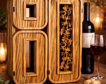 Boîte à vin personnalisée 80e anniversaire, cadeau en bois gravé pour lui elle, cadeau d'anniversaire personnalisé 80 ans, cadeau vin unique