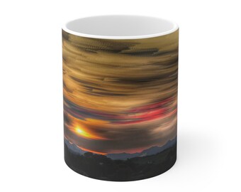 Sunset Horizon Mug | Abstract Blended Sky Landscape 11oz Ben Lomond Trossachs Scotland