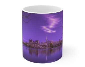 Purple Castle Landscape Mug | Lake Reflection Ceramic Mug Infra Red Linlithgow Palace
