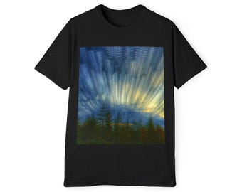 Abstract Time-Stack Sky T-Shirt | Forest Silhouette Nightscape