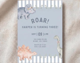 Dinosaur Invitation Birthday Party: Kid Invite (Digital Download)