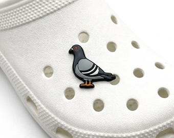 Cute Pigeon Shoe Charm, Kawaii Dove Clog Accessory, Funny Bird PVC Decoration, Animal Lover Gift, City Bird Backpack Pin Aesthetic