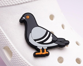 Lindo dije de paloma para zapatos, accesorio kawaii para zuecos de paloma, divertida decoración de pájaro de PVC, regalo para amantes de los animales, pin estético para mochila de pájaro urbano