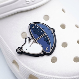 Starry Night Bunny Shoe Charm, Van Gogh Art Croc Charms, Cute Space Rabbit Clog Pin, Celestial Galaxy Animal Charm, Gift for Art Teacher