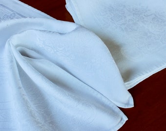 vintage Serviettes de table en lin Damas, coton blanc, rayonne 4 Dîner déjeuner 20 pouces Fantaisie formelle