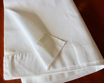 Vintage Bed Flat Sheet Cotton Unused White Horrockses Tag 98 x 88 Heavy