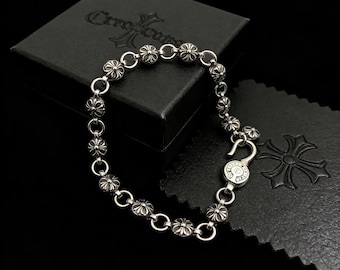925 Silver Cross Bracelet – Chic Gothic Style for Men and Women