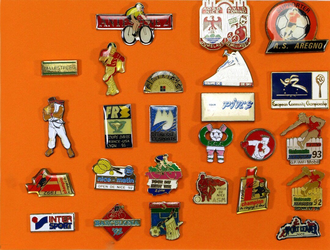 Set of Twenty Five Enamel Sports Pin Badges Sporting Pin Etsy