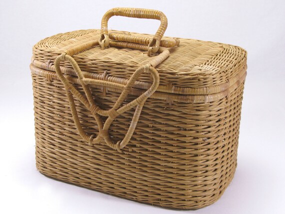French Wicker Basket, Picnic Basket, Storage Baske