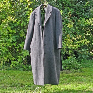 Carolle Paris womans wool overcoat, french womans coat, Grey winter coat, wool coat,  french overcoat, Tie Fastening Coat (0114)