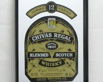 Bandeja de espejo, bandeja publicitaria, bandeja de whisky Chivers Regal, bandejas, decoración del hogar, bandeja de pub, bandeja de bebidas, decoración de pared (154)