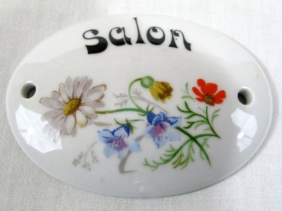 Three French Porcelaine Door Plaques Limoges Signs Etsy