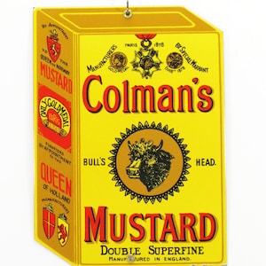 Vintage Colemans Mustard Sign, 3D Effect Colemans Mustard Sign, Kitchen Sign, Heavy Metal Colemans Mustard Sign, Large Mustard Sign (441)