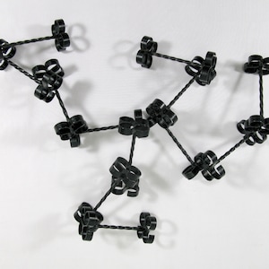 Set of 12 French Forged  Black Metal Knife Rests, French Knife Rests , Twelve  Black Metal Contemporary Knife Rests (537)