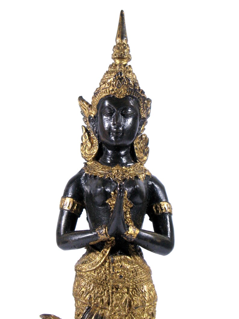 Bronze Figure Bronze and Gold Figurine Elaborate Bronze Thai Dance Figure Heavy Thai Bronze Figurine Bronze Thai Dancer Figurine 391