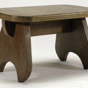 A Little Old French  Rustic Wooden Footstool, Vintage stool, French Plant Stand, small table, Hardwood Stool (391)