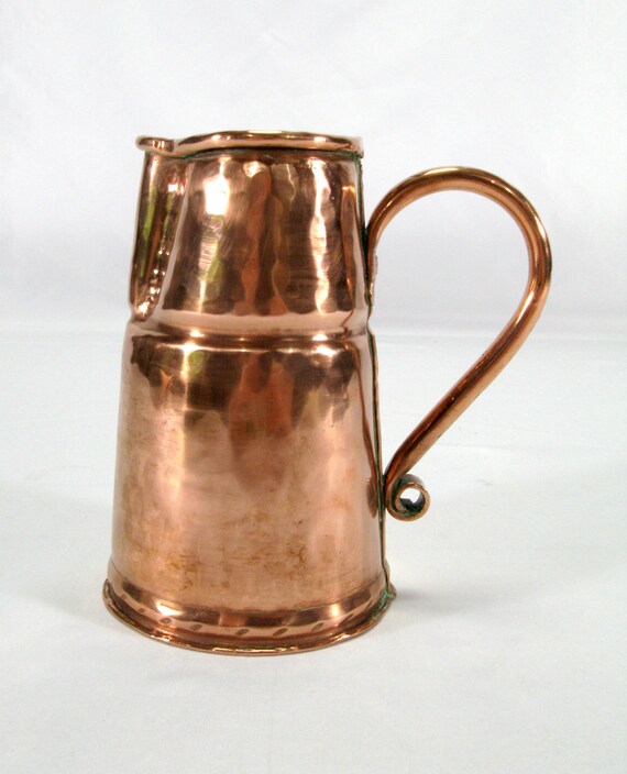 銅製の 水差し   フランスにて購入  アンティーク アンティークフランス製銅製水差し、手鍛造銅製水差し、サイダー水差し