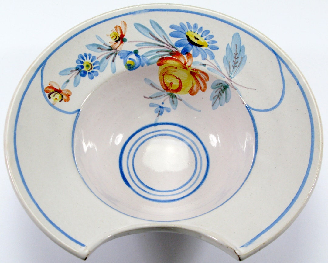 Antique Shaving Bowl, Faience Shaving Bowl, Porringer, Blood Letting Bowl, Barbers Bowl