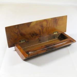 French Burr Walnut Desk Tidy, Burr Walnut Desk Tidy, French Desk Tidy, Wooden Desk Tidy, Pen Box,Pencil Box,French Box,Vintage Desk Box(343)