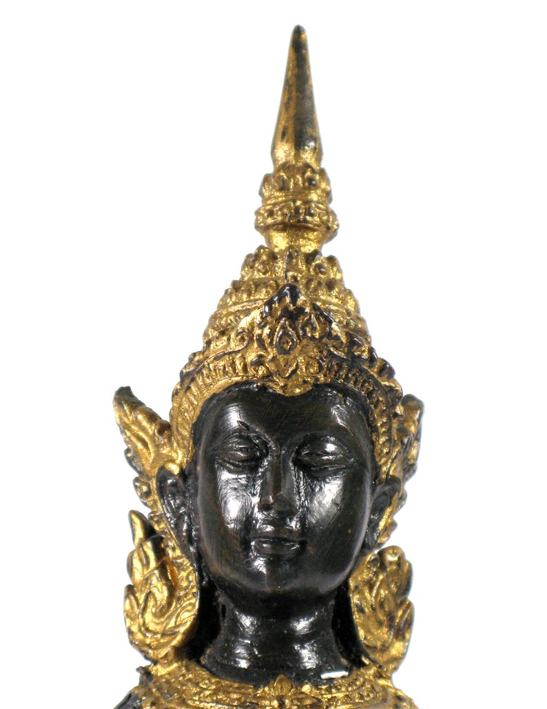 Bronze Figure Bronze and Gold Figurine Elaborate Bronze Thai Dance Figure Heavy Thai Bronze Figurine Bronze Thai Dancer Figurine 391