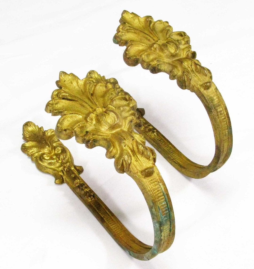 One Pair of French Ormolu Curtain Tie Backs ,curtain Tie Backs, Ormolu