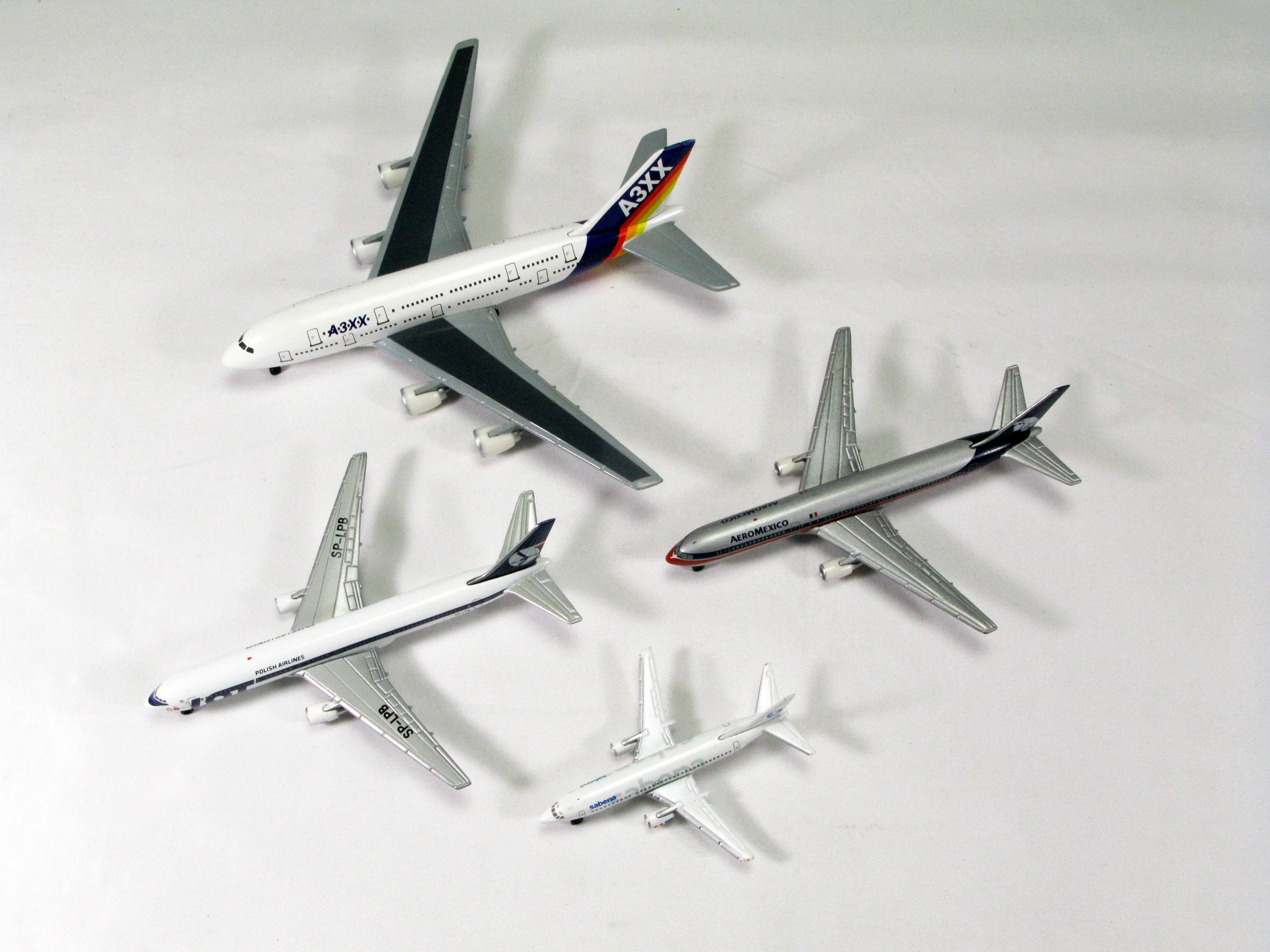 Set of Four Dye Solid Cast Metal Commercial Planes, Set of four Aeroplanes, Aeroplance, Planes, Continental Airways (439)
