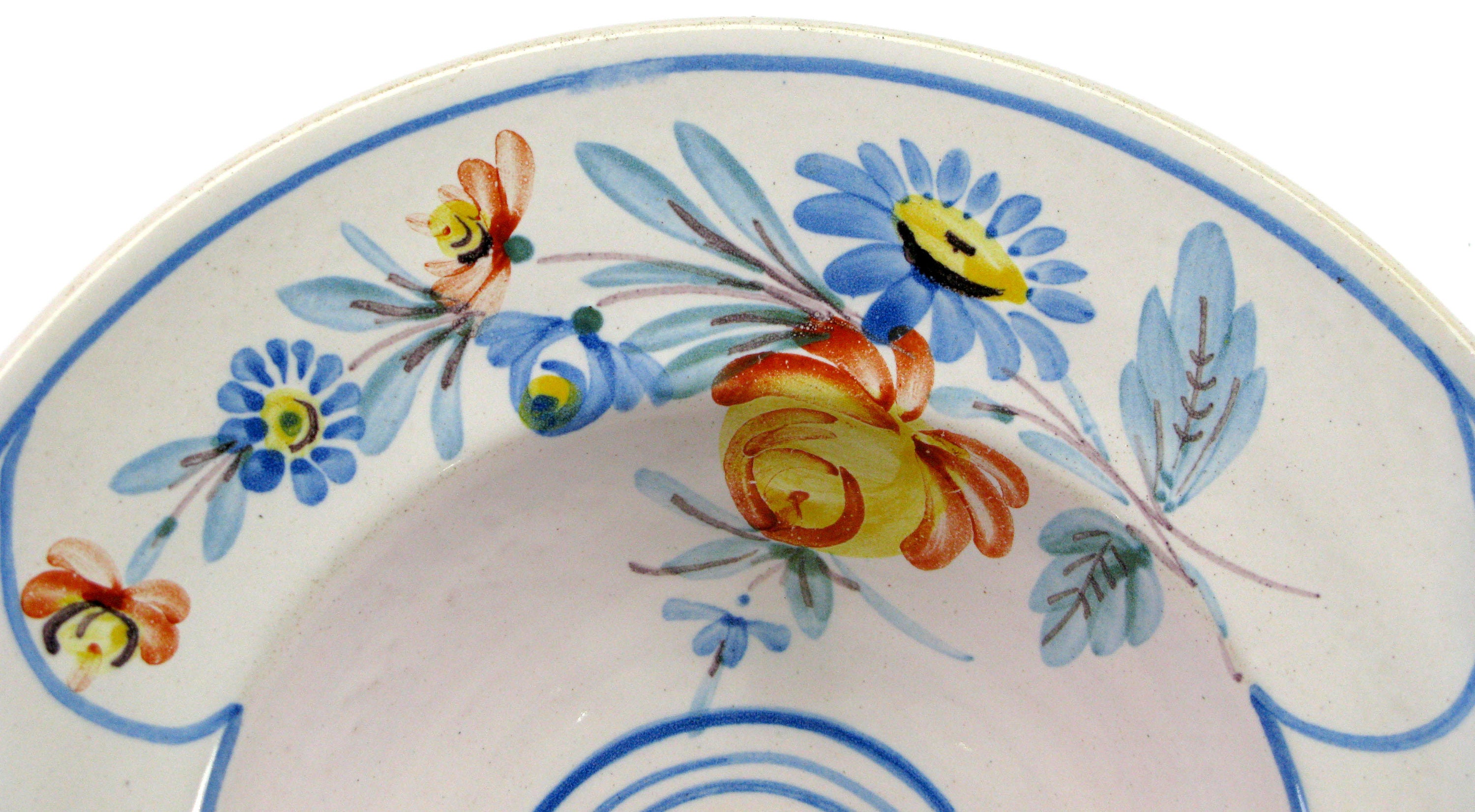 Antique Shaving Bowl, Faience Shaving Bowl, Porringer, Blood Letting Bowl, Barbers Bowl