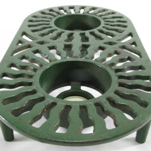 Heavy French Vintage Cast Iron Double Candle Trivet, Trivets, Old Trivets, French Trivets, Kitchenalia (652)