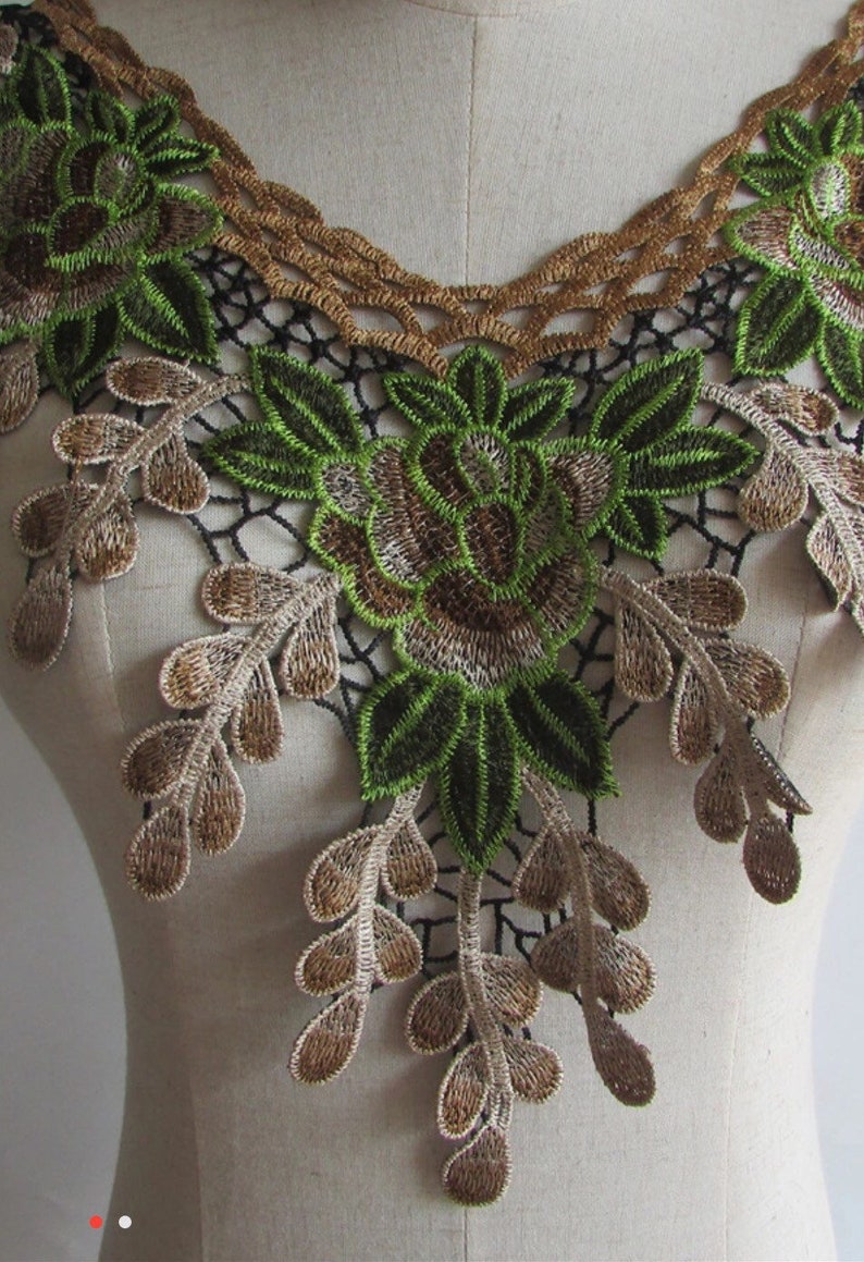 appliques decoration neckline V beautiful finish by 1