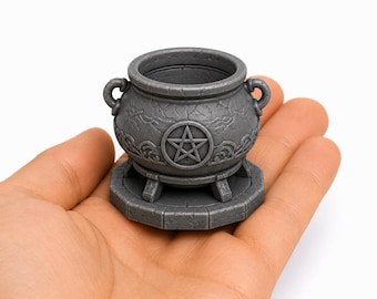 1:12 Magic Cauldron STL | Witch Pot Miniature | Fantasy Alchemy Decor | Wizard Laboratory Furniture