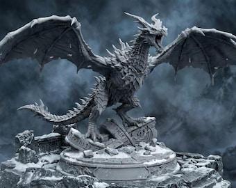 Ancient World-Eater Dragon 3D STL File, Epic Fantasy Miniature, Tabletop RPG Boss Figure
