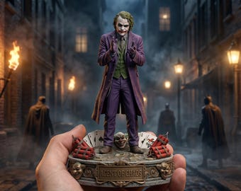 Heath Ledger Joker klapscène 3D STL-bestand – Dark Knight Villain-miniatuur (harsafdruk)