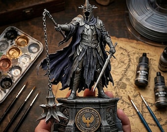 The Fallen Sovereign STL | Dark Crowned Wraith Miniature | Fantasy Collector Statue