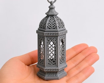 1:12 Oriental Lantern STL, Arabian Palace Lamp Miniature, Fantasy Dollhouse Decor Printable