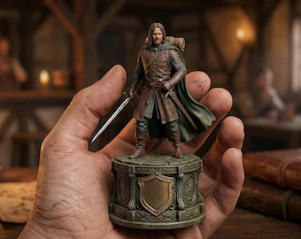 Figura STL del Rey Guardabosques Errante – Modelo de guerrero en miniatura de fantasía (Impresión en resina)